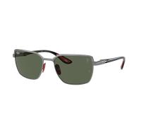 Ray-Ban Unisex Sunglass RB3743M Scuderia Ferrari Collection - Frame color: Gunmetal On Gunmetal, Lens color: Dark Green