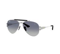 Ray-Ban Unisex Sunglass RB3762M Scuderia Ferrari Collection - Frame color: Silver, Lens color: Grey Gradient Blue