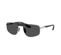Ray-Ban Unisex Sunglass RB3776M Scuderia Ferrari Collection Polarized+ Lenses - Frame color: Silver, Lens color: Polarized Dark Grey