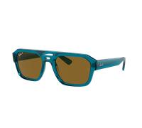 Ray - Ban Unisex Ray - Ban RB4397 CORRIGAN 668383 Sunglasses Acetate Blue Brown Geometric Polarized