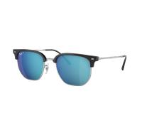 Ray-Ban Unisex Sunglass RB4416 New Clubmaster - Frame color: Black On Silver, Lens color: Grey & Blue Polarized