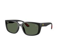 Ray-Ban Unisex Sunglass RB4443M Scuderia Ferrari Collection - Frame color: Black, Lens color: Dark Green