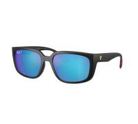 Ray-Ban Sunglasses Unisex Rb4443m Scuderia Ferrari Collection Polarized+ Lenses - Matte Black Frame Green Lenses Polarized 57-19