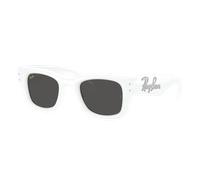 Ray-Ban Unisex Sunglass RB4940B Wayfarer Puffer Crystal Edition - Frame color: White & Strass, Lens color: Ultra Black