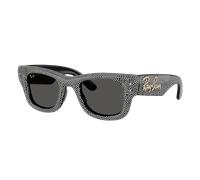 Ray-Ban Unisex Sunglass RB4940BP Wayfarer Puffer Crystal Pavè Edition - Frame color: Black & Strass Pave, Lens color: Ultra Black