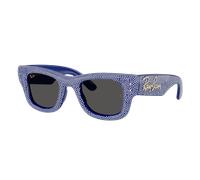 Ray-Ban Unisex Sunglass RB4940BP Wayfarer Puffer Crystal Pavè Edition - Frame color: Blue & Strass Pave, Lens color: Ultra Black
