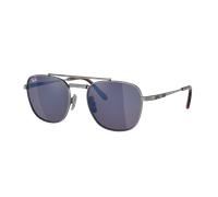 Ray-Ban Unisex Sunglass RB8258 Frank II Titanium - Frame color: Silver, Lens color: Grey Blue