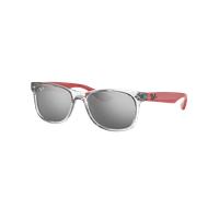Ray-Ban Unisex Sunglass RB9052S New Wayfarer Kids - Frame color: Transparent Grey, Lens color: Grey/Silver