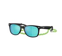 Ray-Ban Sunglasses Children New Wayfarer Kids Summer Capsule - Rubber Black Frame Blue Lenses 47-15 47-15