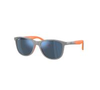 Ray-Ban Unisex Sunglass RB9077S Kids Bio-Based - Frame color: Grey On Orange, Lens color: Dark Blue