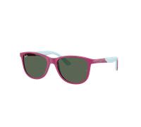 Ray-Ban Unisex Sunglass RB9077S Ray-Ban Disney - Lilo & Stitch Sun Kids - Frame color: Fucsia & Rubber Azzurre, Lens color: Dark Green