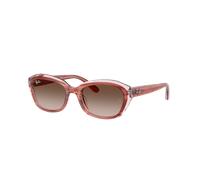 Ray-Ban Unisex Sunglass RB9081S Kids - Frame color: Striped Pink On Transparent Pink, Lens color: Gradient Brown