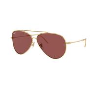 Ray-Ban Unisex Sunglass RBR0101S Aviator Reverse - Frame color: Arista Gold, Lens color: Dark Violet