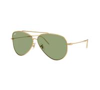 Ray-Ban Unisex Sunglass RBR0101S Aviator Reverse - Frame color: Arista Gold, Lens color: Green