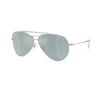Ray-Ban Unisex Sunglass RBR0101S Lenny Kravitz X Aviator Reverse - Frame color: Silver, Lens color: Silver