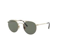 Ray-Ban Unisex Sunglass Round Double Bridge Titanium - Frame color: Gold, Lens color: Dark Green
