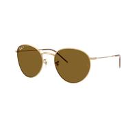 Ray-Ban Unisex Sunglass Round Reverse - Frame color: Arista Gold, Lens color: Polarized Brown