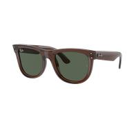 Ray-Ban Unisex Sunglass Wayfarer Reverse - Frame color: Transparent Brown, Lens color: Dark Green