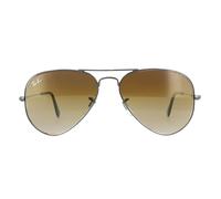 Ray-Ban Unisex Sunglasses Aviator 3025 004/51 Gunmetal Brown Gradient 58mm - Grey - One Size