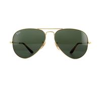 Ray-Ban Unisex Sunglasses Aviator Metal II RB3689 914731 Gold Green - One Size