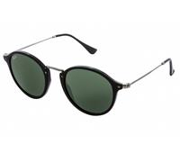Ray-Ban Unisex Sunglasses Round Fleck 2447 901 Black & Silver Green Metal - One Size