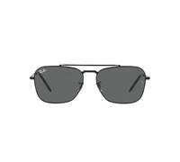 Ray - Ban Unisex Ray - Ban RB3636 NEW CARAVAN 002/B1 Sunglasses Metal Black Grey Squared Normal