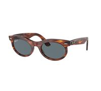 Ray-Ban Unisex Sunglass RB2242 Wayfarer Oval - Frame color: Striped Havana, Lens color: Dark Blue