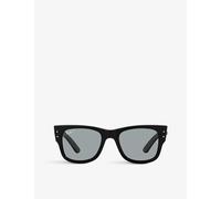 Ray-Ban Unisex Sunglass RB0840S Mega Wayfarer - Frame color: Black, Lens color: Dark Blue