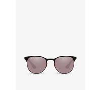 Ray-ban Womens Black Rb327m Scuderia Ferrari Round-frame Steel Sunglasses