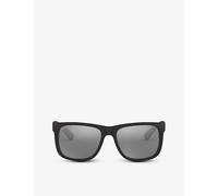 Ray-ban Womens Black Rb4165 Justin Rectangular Sunglasses