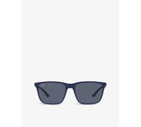Ray-ban Womens Blue Rb4385 Rectangle-frame Acetate Sunglasses
