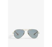 Ray-ban Womens Gold Rb3689 Aviator Sunglasses 14cm