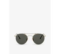 Ray-ban Womens Gold Rb8147m Round-frame Polarised Titanium Sunglasses