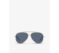 Ray-Ban RB0101S Aviator Reverse Sunglasses Rose Gold / Blue