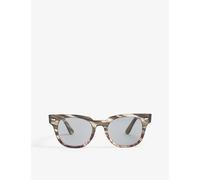 Ray-ban Womens Grey Gradient Brown Rb2168 Meteor Square-frame Havana Sunglasses 14cm