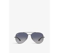 Ray-ban Womens Grey Rb3675 Pilot-frame Metal Sunglasses