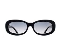 Ray - Ban RB2221 901/M3 Woman Sunglasses Acetate Black Grey Round Polarized Shaded