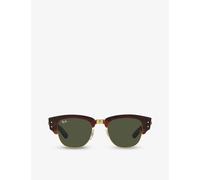 Ray-Ban Womens Ray-Ban Mega Clubmaster Square-Frame Acetate Sunglasses Gold