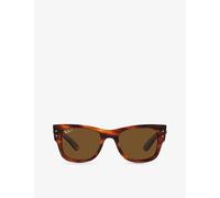 Ray-Ban Unisex Sunglass Mega Wayfarer - Frame color: Striped Havana, Lens color: Brown Polarized