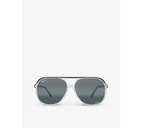 Ray-Ban Womens Ray-Ban Rb2198 Bill Square Acetate Aviator Sunglasses Blue