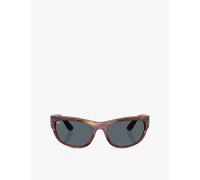 Ray-Ban Unisex Sunglass RB2289 Mega Balorama - Frame color: Striped Havana, Lens color: Blue