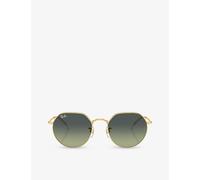 Ray-Ban Womens Ray-Ban Rb3565 Jack Hexagonal-Frame Metal and Acetate Sunglasses Gold