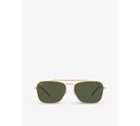Ray-Ban Womens Ray-Ban Rb3636 Caravan Square-Frame Metal Sunglasses Gold