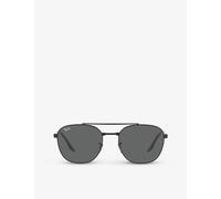 Ray-Ban Womens Ray-Ban Rb3688 Chromance Square-Frame Metal Sunglasses Black