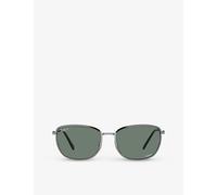 Ray-Ban Womens Ray-Ban Rb3705 Chromance Square-Frame Metal Sunglasses Grey