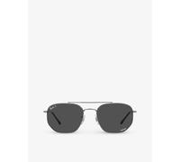 Ray-Ban Womens Ray-Ban Rb3707 Irregular-Shape Gunmetal Sunglasses Grey