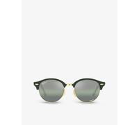 Ray-Ban Womens Ray-Ban Rb4246 Clubround Chromance Round-Frame Acetate Sunglasses Green