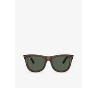 Ray-Ban Unisex Sunglass RBR0502S Wayfarer Reverse - Frame color: Transparent Brown, Lens color: Dark Green