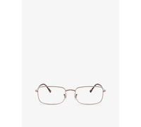 Ray-Ban Womens Ray-Ban Rx3746V Rectangular-Frame Metal Optical Glasses Brown