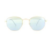 Ray-Ban Womens Sunglasses Hexagonal 3548N 001/30 Gold Silver Mirror 54mm Metal - One Size